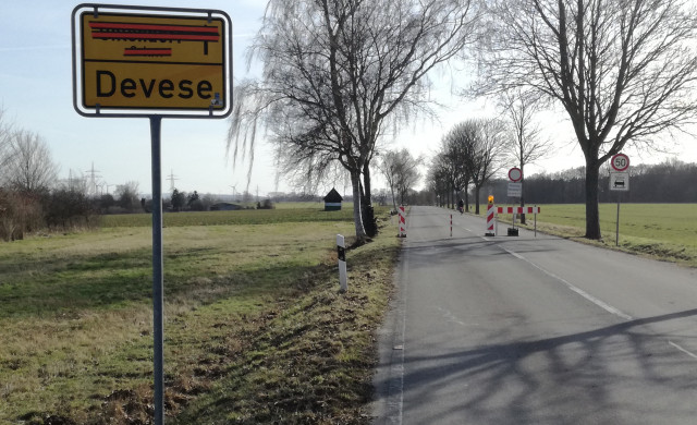 Devese Richtung Bürgerholz gesperrte Straße